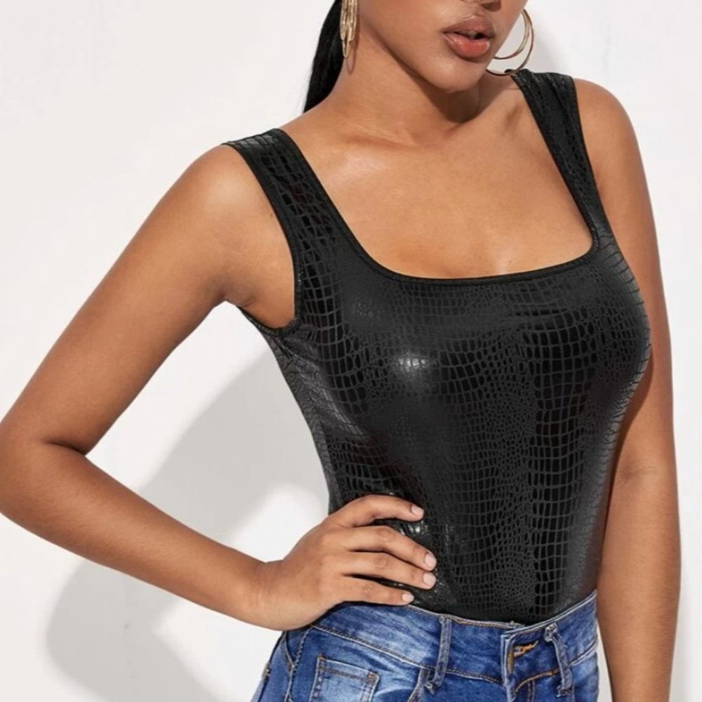 Crocodile Embossed Tank Top